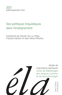 Études de linguistique appliquée, no 203
